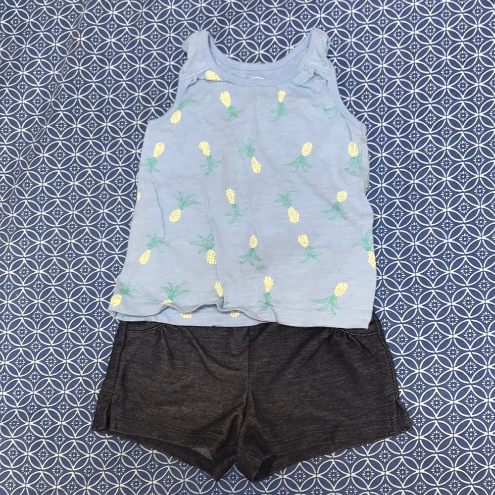 Old Navy outfit - pineapple tank and shorts